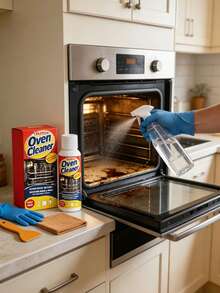 Oven Cleaner All-In-One Deep Degreasing Set, Powerful Formula Easily Removes Stubborn Burnt-On Grease, Burnt Food Residue And Heavy Oil Stains From Oven Interior, Racks And Stove Surfaces. Set Includes Scraper, Cloth And Protective Gloves For Convenient One-Step Deep Cleaning. Gentle Non-Corrosive Formula Suitable For Daily Deep Cleaning And Maintenance Of Home Kitchens - Liquid - View 9