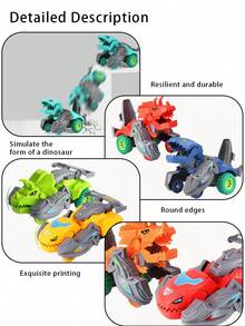 Children's Collision Transforming Dinosaur Car, Dinosaur Shaped Transforming Toy Car, Educational Game Model Toy - Multicolor - View 8
