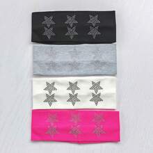 1pc New European And American Style Letter Rhinestone Headband For Women, Street Punk Style, Fashionable Versatile Sports Sweat-Absorbing Hair Tie - Multicolor - View 2