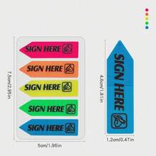 Stiker Indeks Transparan "Tanda Tangan di Sini" untuk Kembali ke Sekolah, Warna Cerah dan Jelas, Perekat Kuat, Label File yang Dapat Digunakan Kembali, Perlengkapan Alat Tulis untuk Mengurutkan Dokumen Kantor, Bank, dan Sekolah - A - View 6