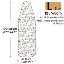 Elegant Floral Print Ironing Board Cover, Ironing Board Cover (Cover Only) 1pc, Heat-Resistant Fabric, Expandable Ironing Board Protective Cover/Replacement Cover Floral Pattern, Ironing Cover, Adjustable Size, Fits Most Ironing Boards, Drawstring Binding Design, Easy Installation, Suitable For Home And Travel Accessories, Modern Home Decor, Durable Ironing Cover Designed For Standard Ironing Boards - Narcissus - View 16