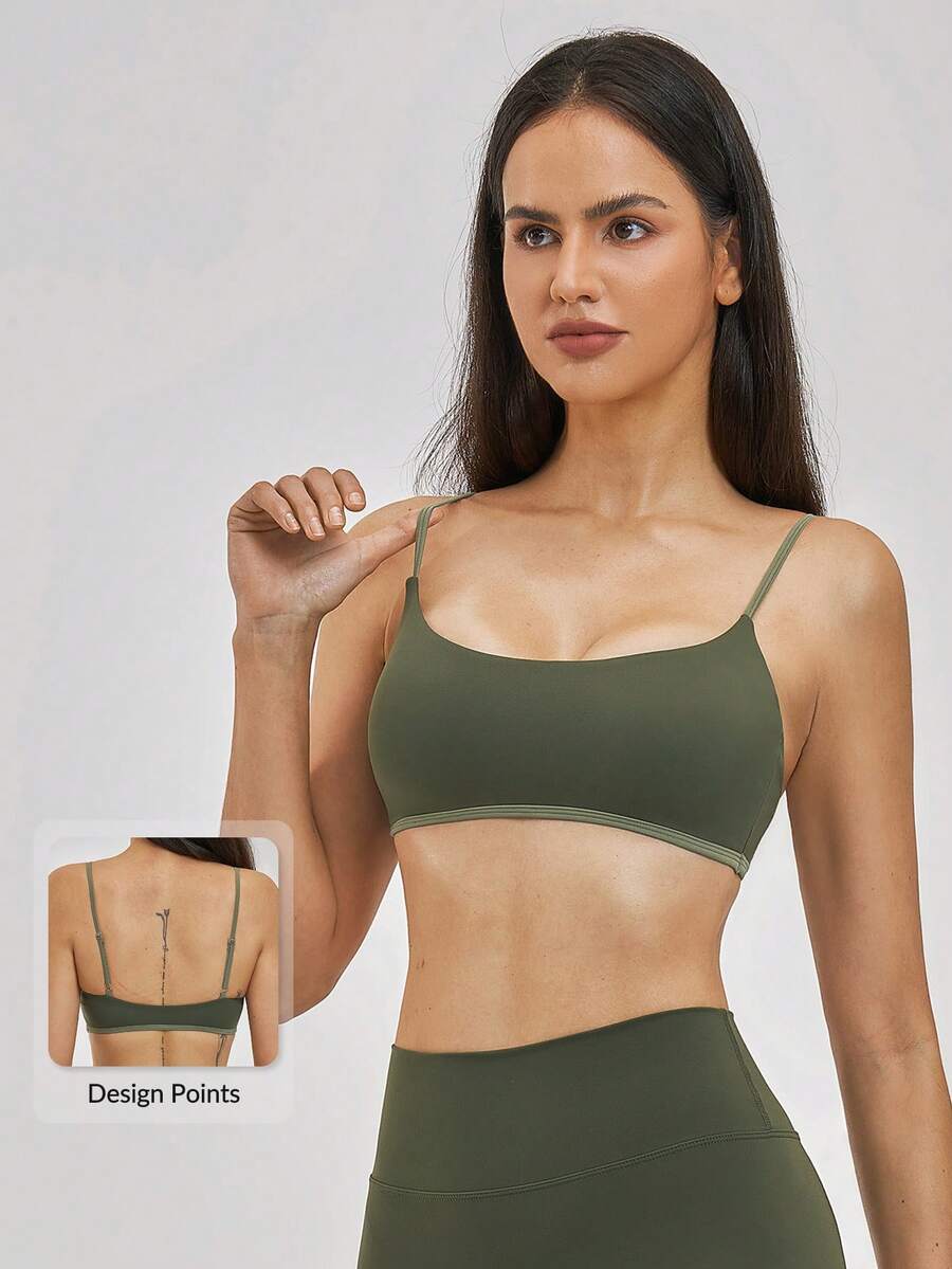 MASKERT Women's Yoga Tank Top Pilates Training Sports Bra, Volleyball Training Tank, Tennis Sports Bra, Outdoor Running, Open-Back Cycling Workout Top - Mist Green - View 1