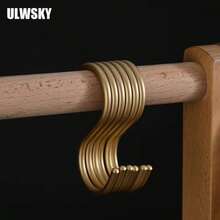 5/10pcs Gold S-Shaped Aluminum Alloy Hooks - Heavy Duty Design, Fashionable Modern Style, Suitable For Bathroom, Dressing Room, Kitchen, Garden - Perfect For Hanging Towels, Shawls And Accessories | Durable Metal Hooks - Gold - View 4