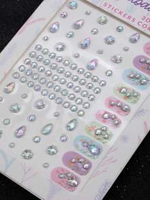 1 Set de Joyería Corporal y Facial Estilo Pegatina para Cejas, Labios y Frente sin Perforación - Multicolor - Ver 2