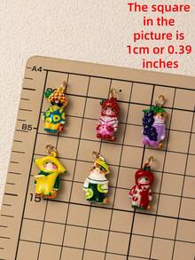 1pc Fruit Cat Pendant, Exquisite Cute Style, 14K Gold Plated, Copper Material, Suitable For DIY Charm Bracelet Pendant, Necklace Pendant, Women's Jewelry - Multicolor - View 2