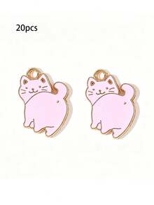 20pcs Multi-Color Cartoon Cat, Dog, Horse Oil Drip Pendant DIY Alloy Jewelry Accessories Necklace Bracelet Decorative Charms - 20pcs - View 14