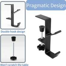 1pc Multi-Function Under-Desk Hook, Adjustable Backpack, Umbrella And Headphone Hook, Designed For Elementary School Desks, Office Desk Edge Storage Rack, Easy Installation Without Drilling, Essential For Back To School Season - A - View 6