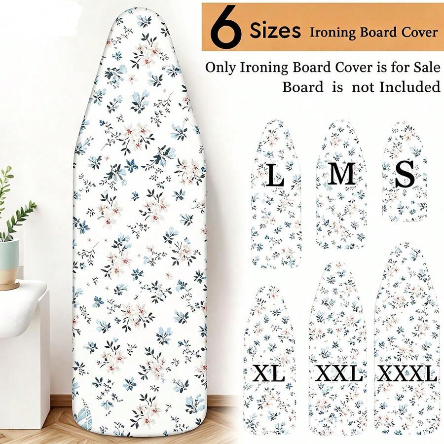 Elegant Floral Print Ironing Board Cover, Ironing Board Cover (Cover Only) 1pc, Heat-Resistant Fabric, Expandable Ironing Board Protective Cover/Replacement Cover Floral Pattern, Ironing Cover, Adjustable Size, Fits Most Ironing Boards, Drawstring Binding Design, Easy Installation, Suitable For Home And Travel Accessories, Modern Home Decor, Durable Ironing Cover Designed For Standard Ironing Boards