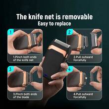 Single-Layer Aluminum Foil Dual-Use Hair Clipper & Shaver, USB Rechargeable, Independent Model With Blade Head And Foil Mesh, Perfectly Suitable For Bald Head Grooming - A - View 8