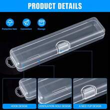 1pc Transparent Portable Toothbrush & Toothpaste Storage Box, Leak-Proof Travel Toothbrush Holder, Compact Multifunctional, Suitable For Bathroom, Camping, Business Travel, Makeup Brushes, Toothbrushes And Other Essentials - Clear - View 2