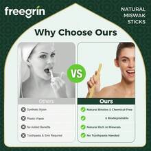 FREEGRIN 薄荷味木製口腔清潔棒，包裝便攜式木製口腔配件，適用於居家與旅行日常使用 - 綠色 - 查看 2