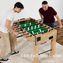 Full Size Fifty Four Inch Regulation Foosball Table Soccer Game Table With Two Balls And Two Cup Holders Durable Arcade Football Desk For Home Game Room Party - Gray - View 4