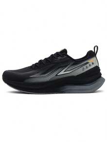 XTEP Feng Huo 29th Generation Lightweight Shock-Absorbing Leather Upper Soft Sole Comfortable Soft Bounce Men's Outdoor Running Shoes - Black - View 1