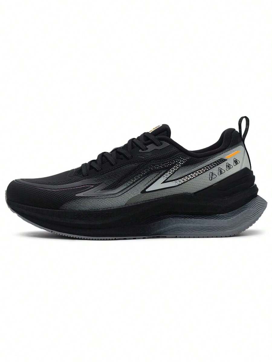 XTEP Feng Huo 29th Generation Lightweight Shock-Absorbing Leather Upper Soft Sole Comfortable Soft Bounce Men's Outdoor Running Shoes - Black - View 1