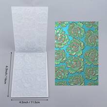 1 pieza Carpeta con relieve 3D, Suministros para scrapbooking DIY, Hermosa carpeta de plástico con relieve de patrón floral, Adecuada para hacer tarjetas, scrapbooking y otras creaciones de manualidades de papel - Multicolor - Ver 3