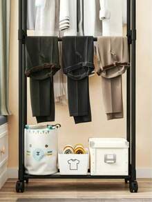 Freestanding Clothes Rack For Home, For Bedroom, Portable Clothes Rack, Simple Clothes Hanger For Dorm, Floor Standing Clothes Rack For Balcony - 69*37*138CM - View 6