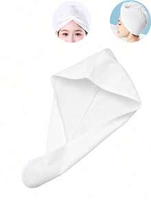 5/10/20pcs Super Absorbent Microfiber Hair Towel Wrap, Quick Dry Twist Hair Turban For Long/Thick Hair, Anti-Frizz Shower Cap - White - View 3