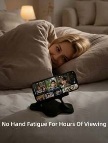 1pc Bed Phone Holder New Slouchy Bracket For Watching Movies, No Hand Pressure, Bedroom Bedside Desktop Storage Rack, Creative Side-Lying Phone Holder, Universal Phone Stand - Creative Side-lying Phone Holder - View 3