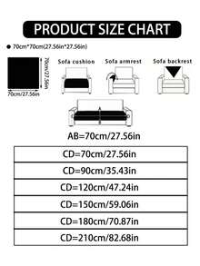 1pc Khaki Taffeta Sofa Cushion, Stays In Place Even With Heavy Use! Backside With Anti-Slip Plastic Beads, Fits Snugly Without Shifting, Jacquard Braided Pattern, Edged For Durability, Essential For Pet-Owning And Child-Rearing Families, Light Gray, Khaki - Khaki - View 5