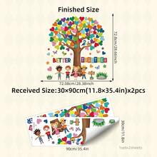 1/2/6 ark Back to School-väggdekaler för barnrumsdekoration, färgglatt hjärtträd, barnkammardekor, vinylklistermärken för klassrum, fönster- och dörrdekor - Multifärgad - Visa 11