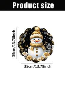 2/4/600入聖誕派對圓形餐墊，黑色與金色雪景、雪人、白色與金色聖誕花、雪花圖案，13.78英吋亞麻材質，防滑、耐熱、可機洗 - 彩色 - 查看 8
