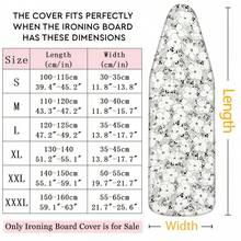 1pc Ironing Board Cover (Upgraded Version) Thickened With Padding, White Floral Print, Upgraded Elastic Edge Easy Installation, Durable And Washable, Upgraded Larger And Thicker Size Fits Most Standard Ironing Boards, Fashionable Laundry Room Home Decor Accessory, Only Includes Ironing Board Cover - Chamomile - View 3