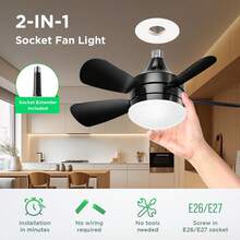 Ceiling Fans - White Red Light - View 3
