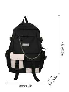 Ransel Perjalanan Kapasitas Besar Gaya Baru Multi-Kompartemen Ringan Tas Sekolah Perjalanan Bisnis Perjalanan Luar Ruangan Perjalanan Singkat Ransel Unisex - Hitam - View 2