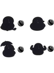 4 piezas de alfiler de esmalte con diseño de pato de dibujos animados lindo, sosteniendo un paraguas, haciendo ejercicio, bebiendo té, insignia de acción de estilo, accesorio de moda, regalo para amigos - Multicolor - Ver 9