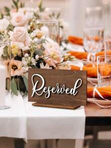 Custom Wedding Rustic Wooden Reserved Table Signs, Church Pew Ceremony Reception Decor Reserved Placards - Multicolor - View 6