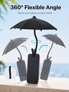 Outdoor Waterproof Anti-Glare Phone Sunshade Umbrella, Built-In Bracket, Mini Umbrella, Essential For Travel, Vacation Camping And Delivery Services - Multicolor - View 7