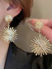 1 Pair Of Fashionable, Personalized, And Earrings Suitable For Women's Daily Commuting - Yellow Gold - View 6