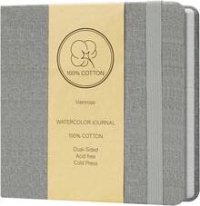 Vienrose Watercolor Sketchbook, 5.5"X5.5" Watercolor Journal With 24 Sheets 140 LB (300 GSM) Cotton Watercolor Paper, Grey Linen Cover Water Coloring Sketch Book As Travel Notebook - ColorB - View 1