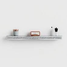 Mirrored Fireplace Mantel Floating Shelf, Silver Crushed Crystal Diamond Wall Mount Display Shelf For Over Fireplace & Under TV, Glam Decor Floating Shelves For Living Room Bedroom Kitchen - Silver - View 5