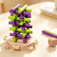 Children's Solid Wood Stacking Balance Game, Focus Training Toy, Hand-Eye Coordination, Parent-Child Interactive Battle Toy - Multicolor - View 4