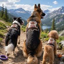 Summer Lightweight Dog Harness, Embroidered Pocket Design, Breathable Mesh Material, Soft Waterproof Fabric, Can Be Worn After Grooming, No Friction Pain, Equipped With Metal Buckle And Anti-Burst Pull Handle, Suitable For Small/Medium Dogs. Non-Chafing Leash - Beige - View 7