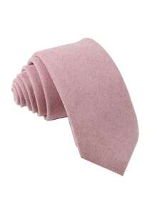 ZLQ&GOU 1 st varmrosa sammetslips unisex, enfärgad herrslips i polyester för höst/vinter, passar till bröllop, fest och matchning på helgen - Rosa - Visa 6