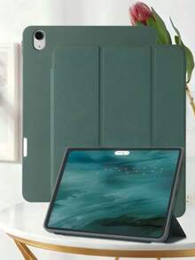 TIANYIMING 可折疊支架平板保護殼，相容 iPad/MatePad 系列/Honor Pad 系列/Galaxy Tab 系列，適用於 iPad 11 代平板、A16 保護殼，三折支架，全方位防摔，智慧休眠/喚醒功能，相容 iPad 10 代、Air 11、9 代 10.2 吋、8 代 10.2 吋、Pro 11 吋 (2 代/3 代/4 代) - 深綠色 - 查看 3