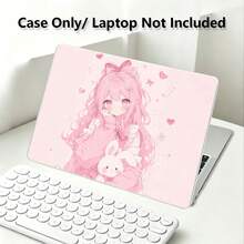 小女孩 UV 印花圖案筆電保護殼，透明硬殼保護套，適用於 MacBook Air 和 Pro/ Matebook D14/D16，耐用塑料 - 查看 6