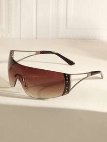 1pc One-Piece Oversized Futuristic Y2K Fashion Glasses - Multicolor - View 3