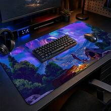 Cosmic Starry Sky Camping Landscape Extended Gaming Mouse Pad, Large Anti-Slip Rubber Waterproof Keyboard Desk Mat, Suitable For PC Laptop Gaming Office Desktop Decoration - View 1