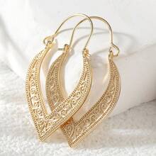 DIYCCPC Bohemian Geometric Hollow Earrings, Creative Jewelry For Beach Vacation Strolls - Gold - View 4