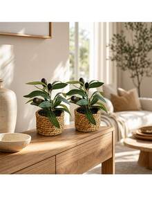 1/3/4/5/6pcs Green Plant Stem Artificial Olive Tree Branches, Home Vase Wedding Decoration - Olive Potted Plants - View 5