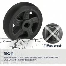 キャスター 車輪 交換 スーツケースキャスター 50mm キャリーバッグ タイヤ 修理 DIY用 取替え 車輪補修用 4個セット (50x18mm) - 黒 - チェックする 5