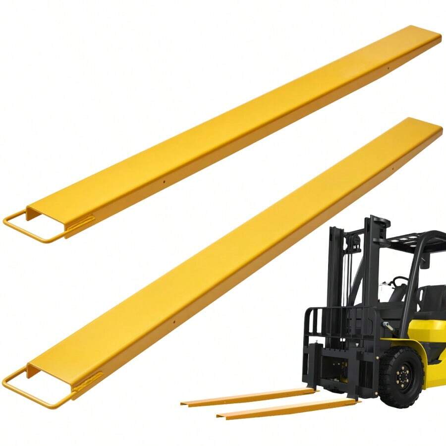 [Free Shipping] Pallet Fork Extensions, 84" Length 5.5" Width, Heavy Duty Carbon Steel Fork Extensions For Forklifts, 1 Pair Forklift Extensions, Industrial Forklift Fork Attachments For Forklift Truck, Yellow-XY704335 - Multicolor - View 1