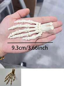 2pcs Skeleton Hands Realistic Life Size Cut-Out Plastic Skull Hands,Movable Skeleton Hand Model,Halloween Bone Hand Decor Suitable For Theme Party Decoration Props,Haunted House Horror Scene Props,Prank Horror Mini Decor,Gothic Dark Style Decoration Ornaments,Party Tabletop Horror Decor,Yard Porch Lawn Decoration,Left And Right. - A - View 10