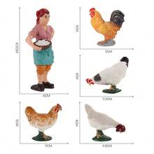 Realistic Farm Livestock Cattle Sheep Poultry Model Statue Desktop Decor Ornament - Multicolor - View 6