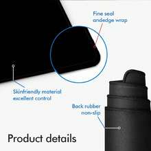 1pc XXL Black, White, And Gray Asymmetric Pattern Gaming Mouse Pad / Desk Mat 2MM Thick Rubber Base, Non-Slip Bottom, Stitched Edges, Mooth Surface, Office Desk Accessories, University Essentials, Dorm Room Study Mat, Laptop Desk Protector - A - View 9