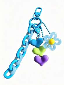 1pc Acrylic Flower Chain Bohemian Style Bag Charm Accessory, Creative Fresh Keyring Keychain Bag Decor, Best Friend Sister Gift, Party Favor - Multicolor - View 7