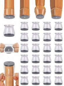1/10pcs Silicone Chair Leg Floor Protector Covers, Anti-Scratch Furniture Foot Pads Silent Sliders, Effectively Prevent Floor Scratches And Reduce Moving Noise, Suitable For Restaurant, Kitchen And Living Room Solid Wood Floor Furniture Protection Accessories - Multicolor - View 6